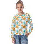 Design Pattern Seamless Tropical Kids  Long Sleeve T-Shirt with Frill 