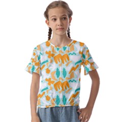 Kids  Cuff Sleeve Scrunch Bottom T-Shirt 