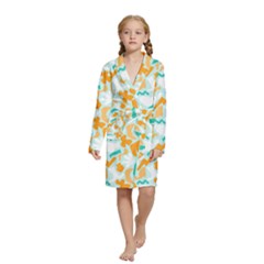 Design Pattern Seamless Tropical Kids  Long Sleeve Velvet Lounge Robe from ArtsNow.com