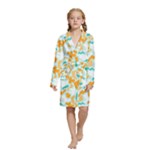 Design Pattern Seamless Tropical Kids  Long Sleeve Velvet Lounge Robe