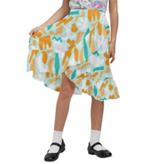 Kids  Ruffle Flared Wrap Midi Skirt 