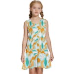 Design Pattern Seamless Tropical Kids  Sleeveless Tiered Mini Dress