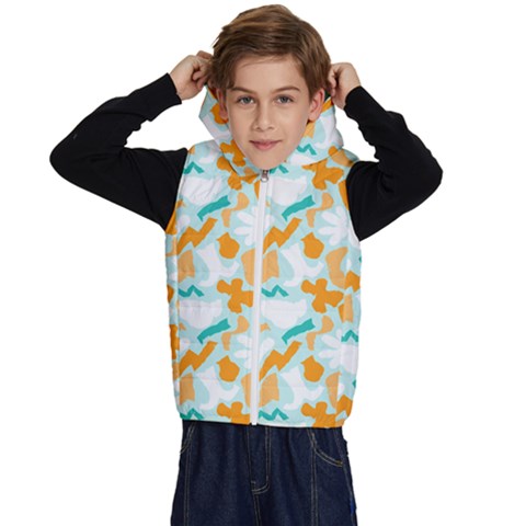 Design Pattern Seamless Tropical Kids  Stylish Hooded Puffer Vest from ArtsNow.com