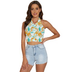 Backless Halter Cami Shirt 