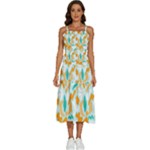 Design Pattern Seamless Tropical Sleeveless Shoulder Straps Boho Dress
