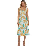 Design Pattern Seamless Tropical Women s Sleeveless Corset Midi Dress