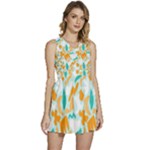 Design Pattern Seamless Tropical Sleeveless High Waist Mini Dress