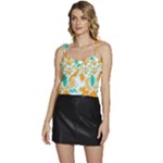 Design Pattern Seamless Tropical Flowy Camisole Tie Up Top