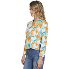 Women s Long Sleeve Revers Collar Cropped Jacket 