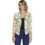 Design Pattern Seamless Tropical Women s Casual 3/4 Sleeve Spring Jacket