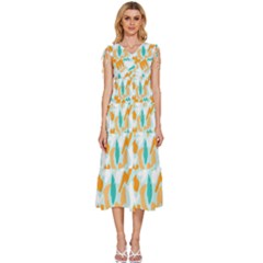 V-Neck Drawstring Shoulder Sleeveless Maxi Dress 