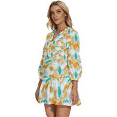 V-Neck Placket Mini Dress 
