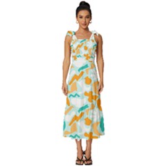 Tie-Strap Tiered Midi Chiffon Dress 