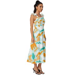 Tie-Strap Tiered Midi Chiffon Dress 