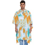 Design Pattern Seamless Tropical Men s Hooded Rain Ponchos