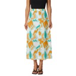 Design Pattern Seamless Tropical Classic Midi Chiffon Skirt