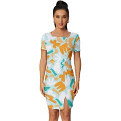 Fitted Knot Split End Bodycon Dress 