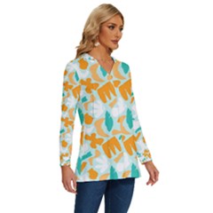 Long Sleeve Drawstring Hooded Top 