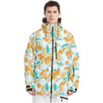 Design Pattern Seamless Tropical Men s Multi Pockets Zip Ski and Snowboard Waterproof Breathable Jacket