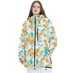 Design Pattern Seamless Tropical Women s Multi Pockets Zip Ski and Snowboard Waterproof Breathable Jacket