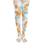 Design Pattern Seamless Tropical Thigh High Stockings