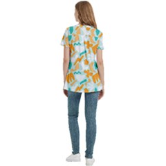 Women s Zip Front V-Neck Short Sleeve Casual Top Pocket Shirt 