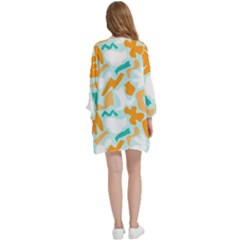 Open Front 3/4 Sleeve Batwing Chiffon Cardigan Kimono 