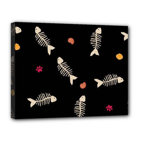 Pattern Design Seamless Fishbone Canvas 14  x 11  (Stretched) from ArtsNow.com