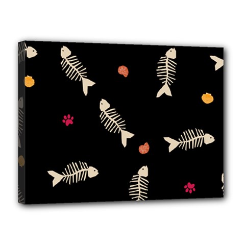 Pattern Design Seamless Fishbone Canvas 16  x 12  (Stretched) from ArtsNow.com