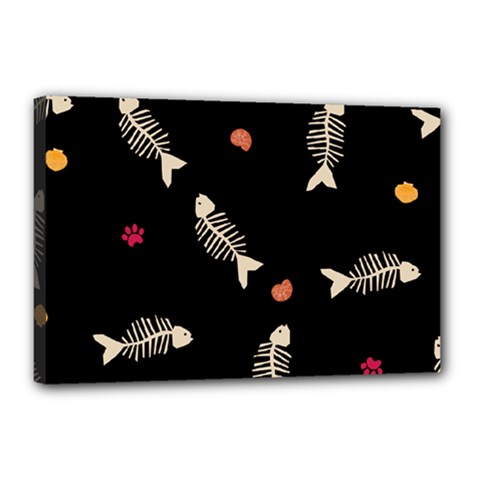Pattern Design Seamless Fishbone Canvas 18  x 12  (Stretched) from ArtsNow.com