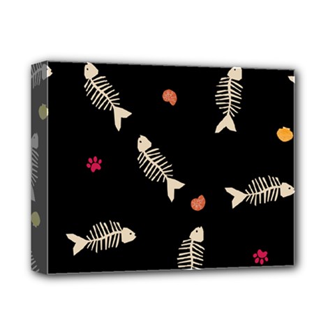 Pattern Design Seamless Fishbone Deluxe Canvas 14  x 11  (Stretched) from ArtsNow.com