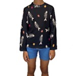 Pattern Design Seamless Fishbone Kids  Long Sleeve Swimwear