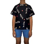 Pattern Design Seamless Fishbone Kids  Short Sleeve Swimwear