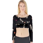 Pattern Design Seamless Fishbone Long Sleeve Crop Top