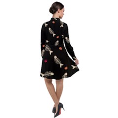 Long Sleeve Chiffon Shirt Dress 