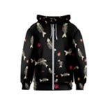 Pattern Design Seamless Fishbone Kids  Zipper Hoodie