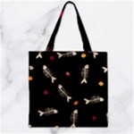 Pattern Design Seamless Fishbone Zipper Grocery Tote Bag
