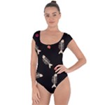 Pattern Design Seamless Fishbone Short Sleeve Leotard 