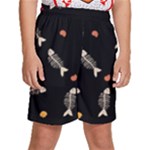 Pattern Design Seamless Fishbone Kids  Basketball Shorts