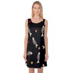 Pattern Design Seamless Fishbone Sleeveless Satin Nightdress
