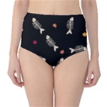 Pattern Design Seamless Fishbone Classic High-Waist Bikini Bottoms