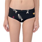 Pattern Design Seamless Fishbone Mid-Waist Bikini Bottoms
