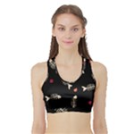 Pattern Design Seamless Fishbone Sports Bra with Border
