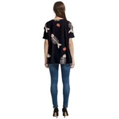 V-Neck Split Shoulder Casual T-Shirt 