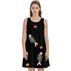 Round Neck Sleeve Casual Dress With Pockets 