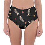 Pattern Design Seamless Fishbone Reversible High-Waist Bikini Bottoms