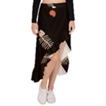 Pattern Design Seamless Fishbone Asymmetrical Ruffle Hem Skirt 