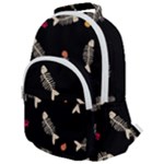 Pattern Design Seamless Fishbone Rounded Multi Pocket Backpack