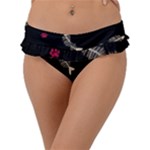 Pattern Design Seamless Fishbone Frill Bikini Bottoms