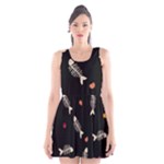 Pattern Design Seamless Fishbone Scoop Neck Skater Dress